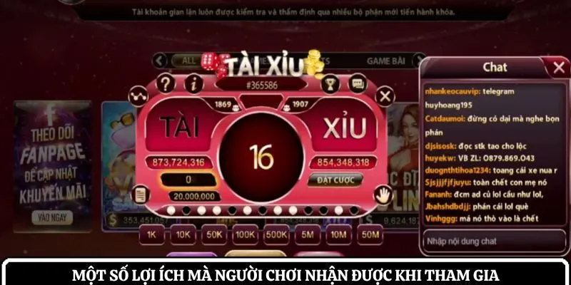 Một số lợi ích mà người chơi nhận được khi tham gia