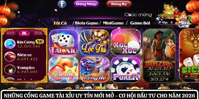 những cổng game tài xỉu uy tín mới mở